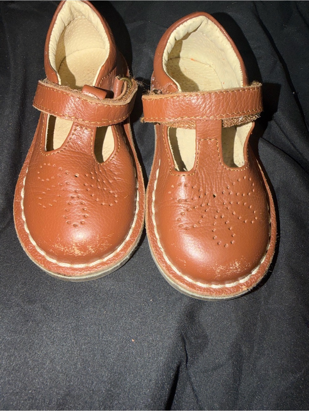Mini Boden Girls US 9 Brown T Bar Flats Shoes UK 25 Maryjanes